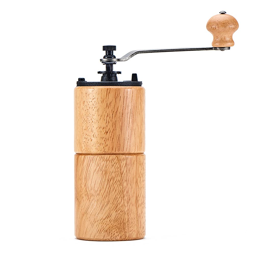 Premium AZPINGAN Solid Wood Manual Coffee Grinder - Adjustable Coarse/Fine Settings for Espresso, French Press & Cold Brew - 40g Capacity with Rotary Sealed Container - Perfect for Home, Camping & Travel Coffee Enthusiasts