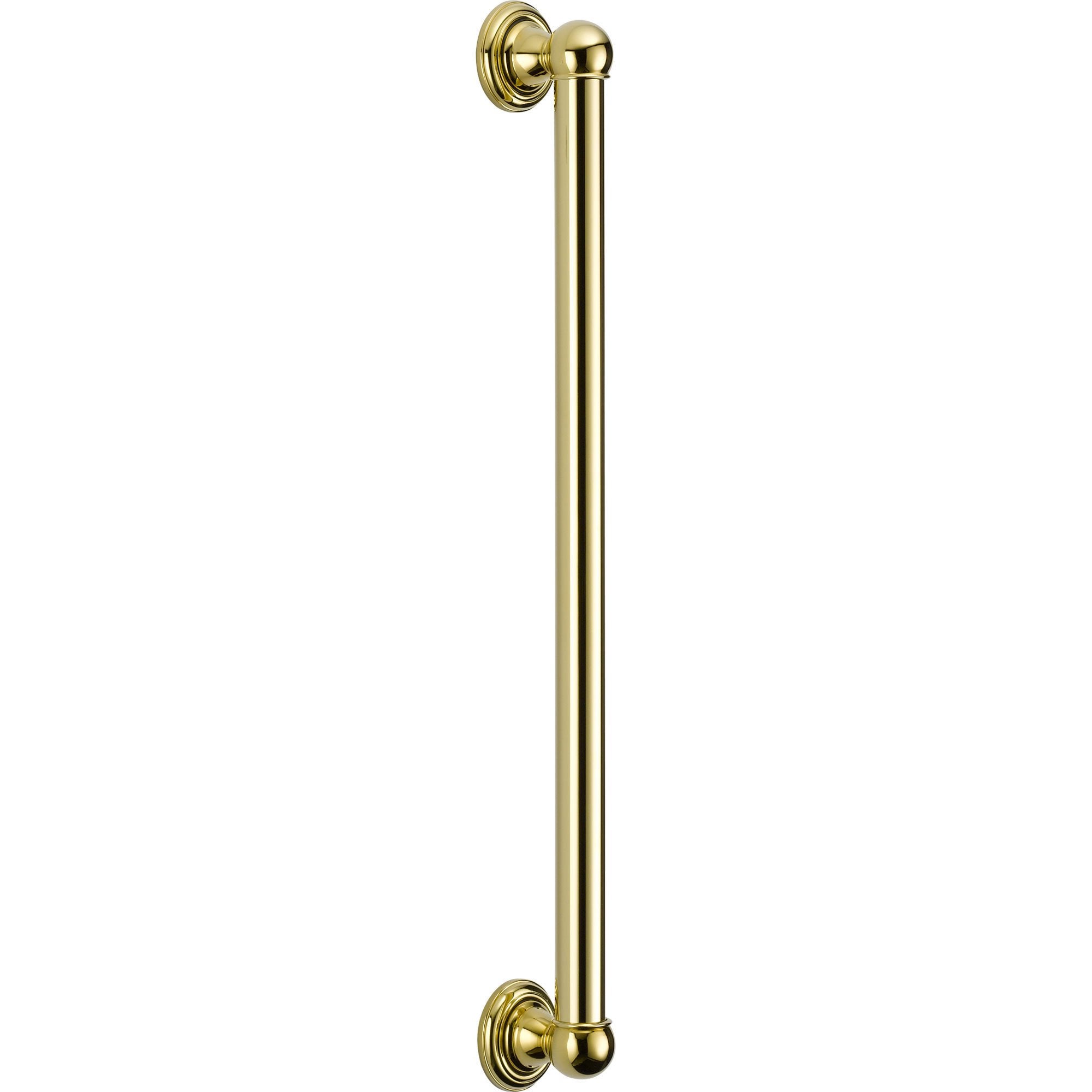 Delta ADA 24 Inch Wall Grab Bar in Polished Brass - 561080 - Bathroom Safety Handle for Elderly & Disabled - Perfect for Showers, Bathtubs & Toilets