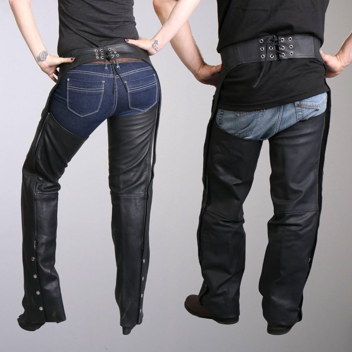 Hot Leathers Fully Lined Motorcycle Chaps for Men & Women - Premium Biker Riding Gear for Harley Davidson & Cruiser Bikes - Perfect for Long Rides & Motorcycle Events