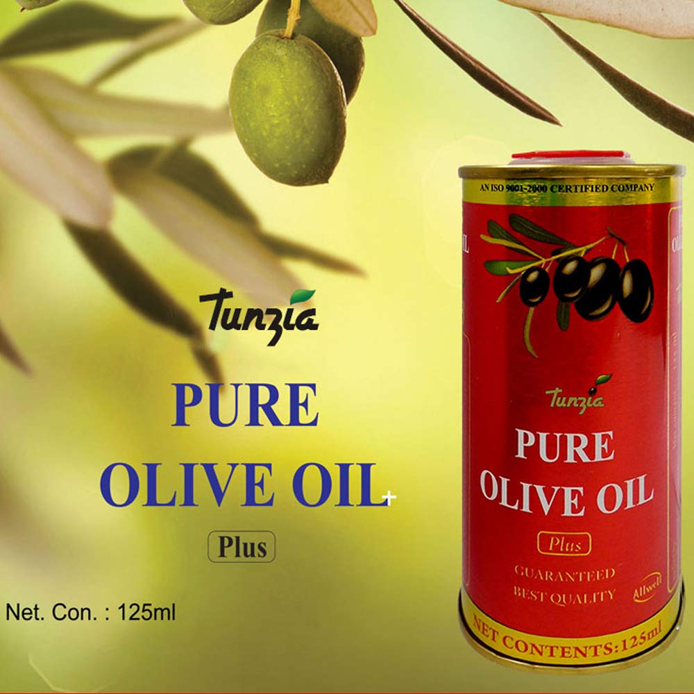 Premium TUNZIA Extra Virgin Olive Oil - 125ml (Pack of 4) - Cold Pressed, Rich in Antioxidants - Perfect for Cooking, Salad Dressing & Healthy Recipes