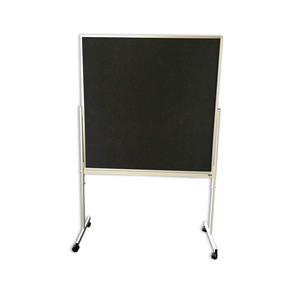 600mm High Double Sided Pinboard with Brushed Nylon Fabric - Mobile Standing Bulletin Board with Wheels (Multiple Colors) - Perfect for Offices, Classrooms & Home Organization