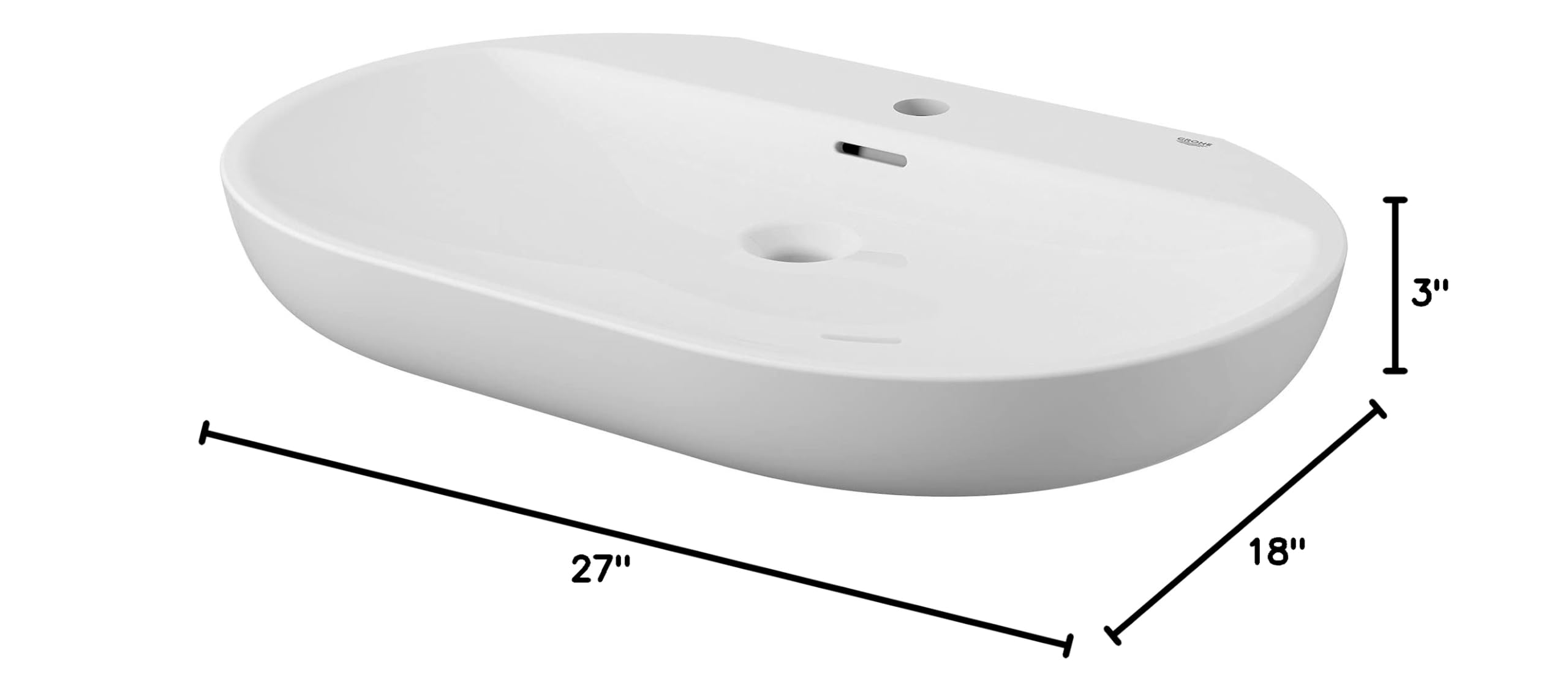 GROHE 39669000 Essence Bathroom Sink Faucet - Alpine White Finish - Single Handle Waterfall Spout for Modern Bathroom & Powder Room Renovation