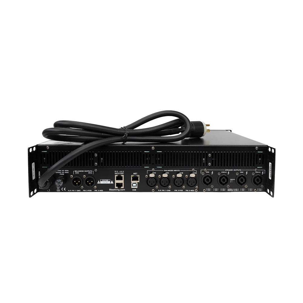 Blastking D20K 4S 20000W 4-Channel Class D Smart Power Amplifier - Professional Audio System for DJ, Live Sound & Home Theater