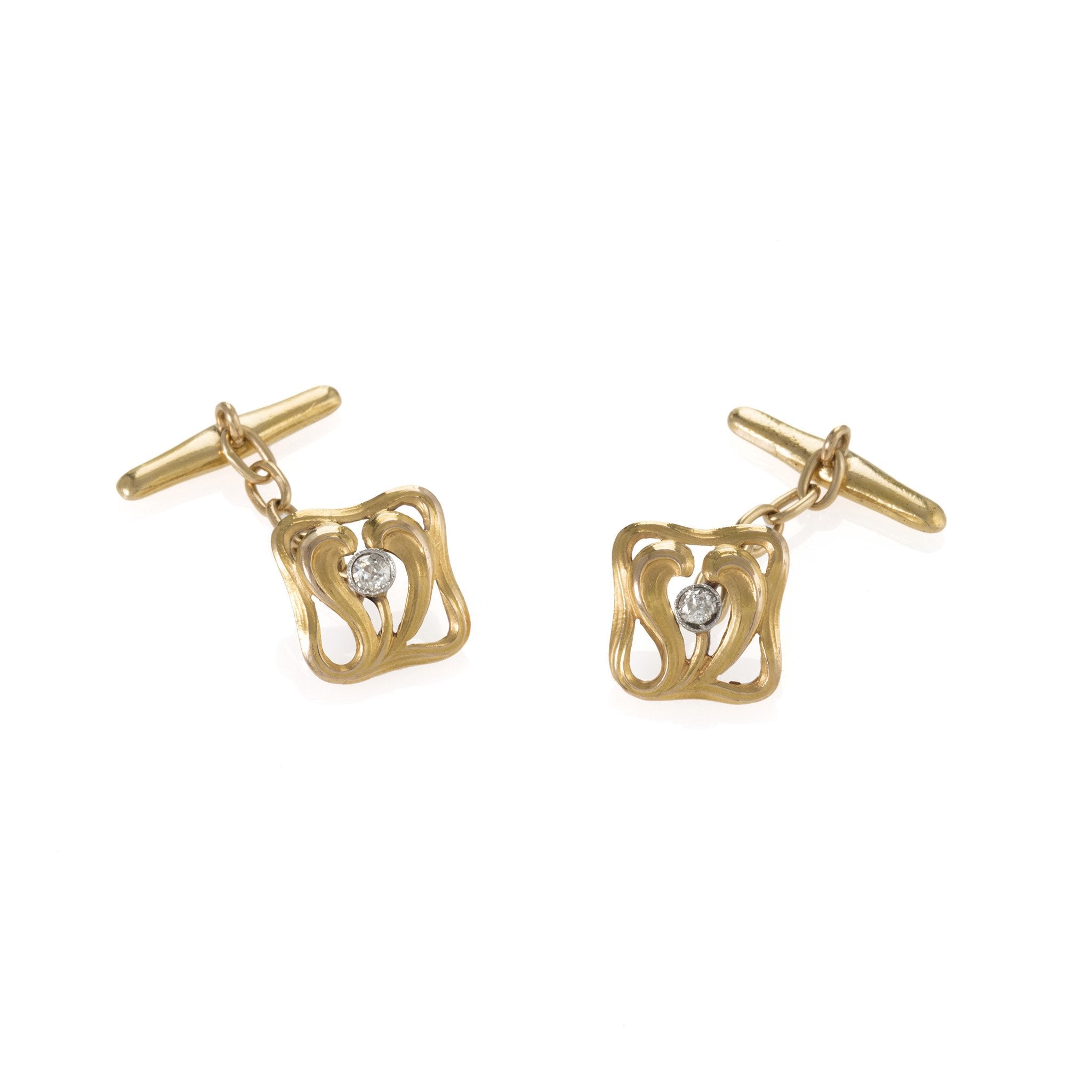 Luxury Gold & Diamond Cufflinks for Men - Elegant Wedding, Prom & Formal Event Accessories - Perfect Gift for Grooms & Professionals