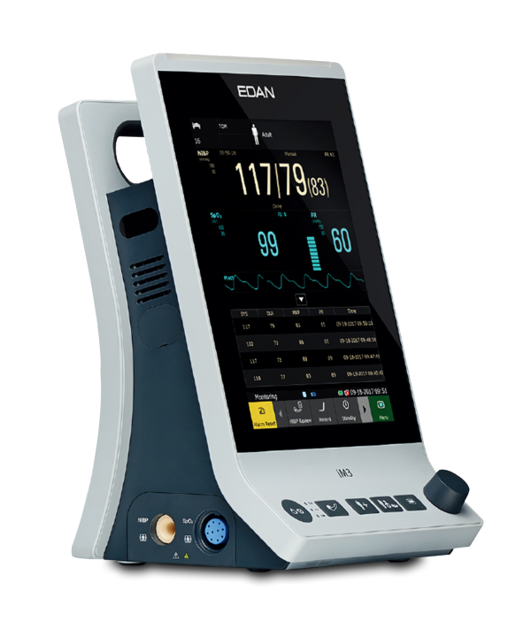Edan iM3 Vital Signs Monitor - Portable Patient Monitor for Blood Pressure, SpO2, ECG & Temperature - Ideal for Hospitals, Clinics & Home Healthcare