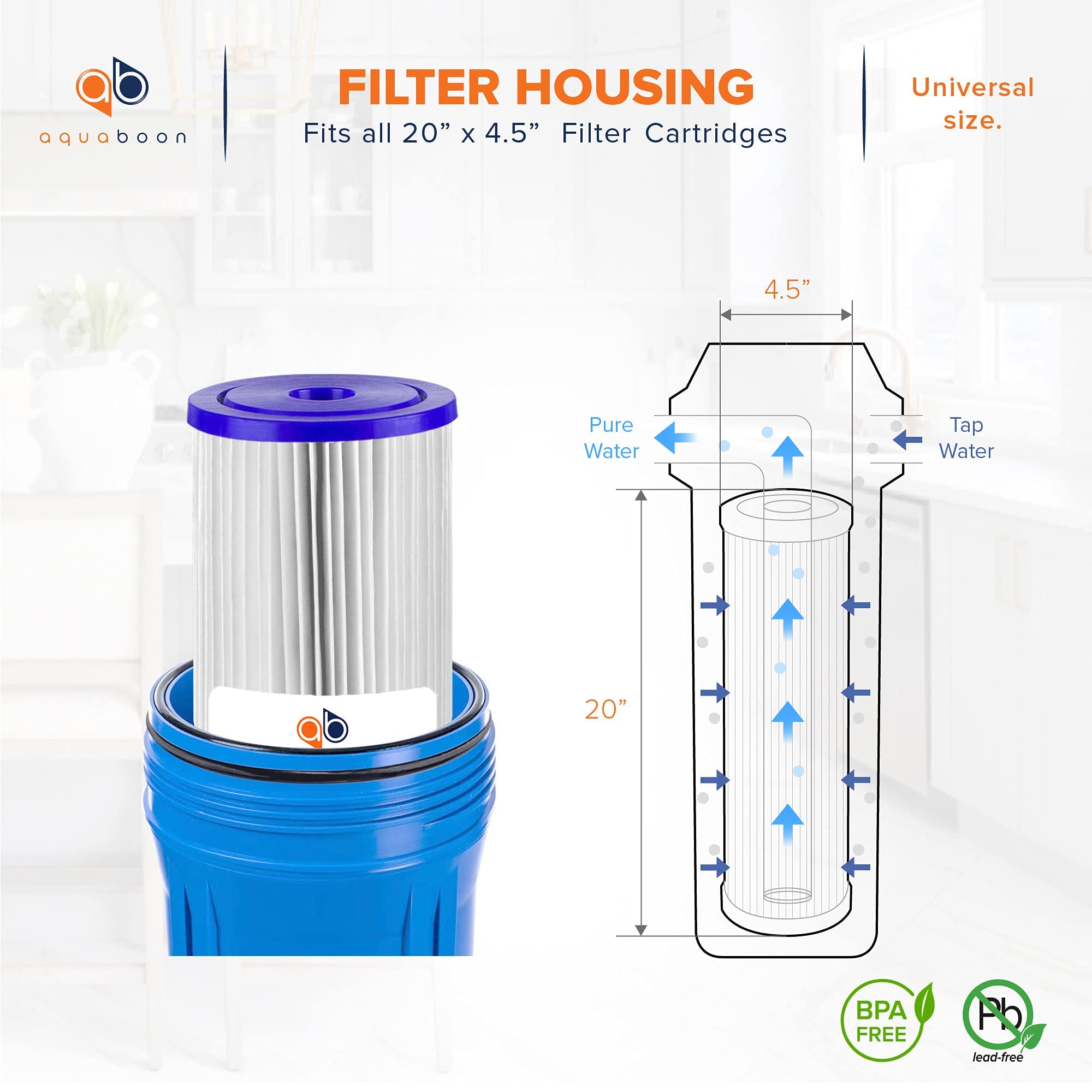 Aquaboon Whole House Sediment Water Filter 4.5