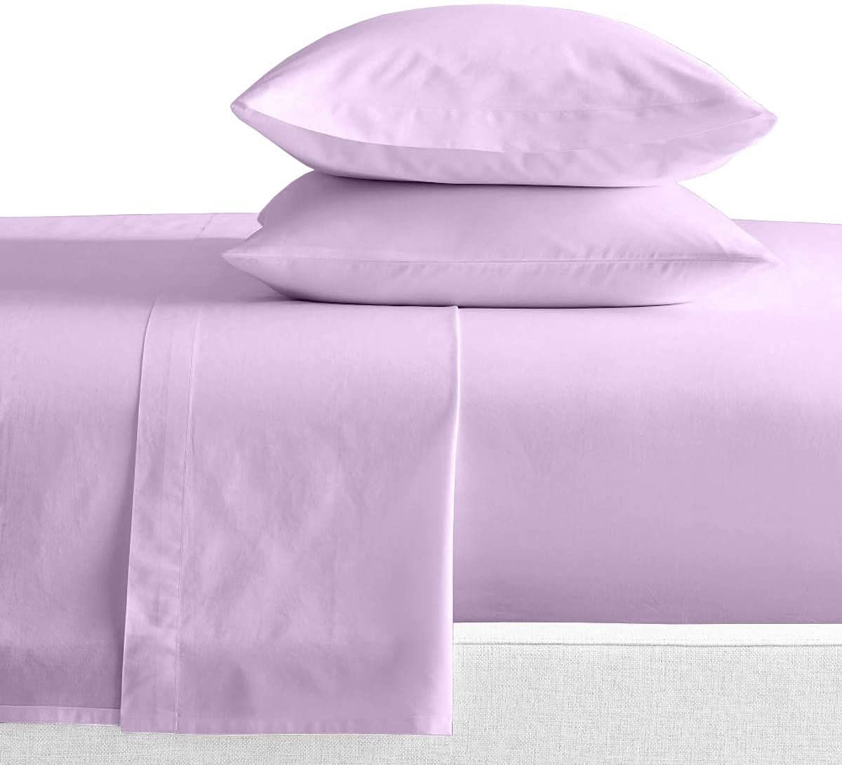 1000 Thread Count 100% Long-Staple Egyptian Cotton Sheets - Ultra Soft, Breathable & Silky 4-Piece Full Size Bed Sheet Set in Lilac, Fits Mattresses Up to 18