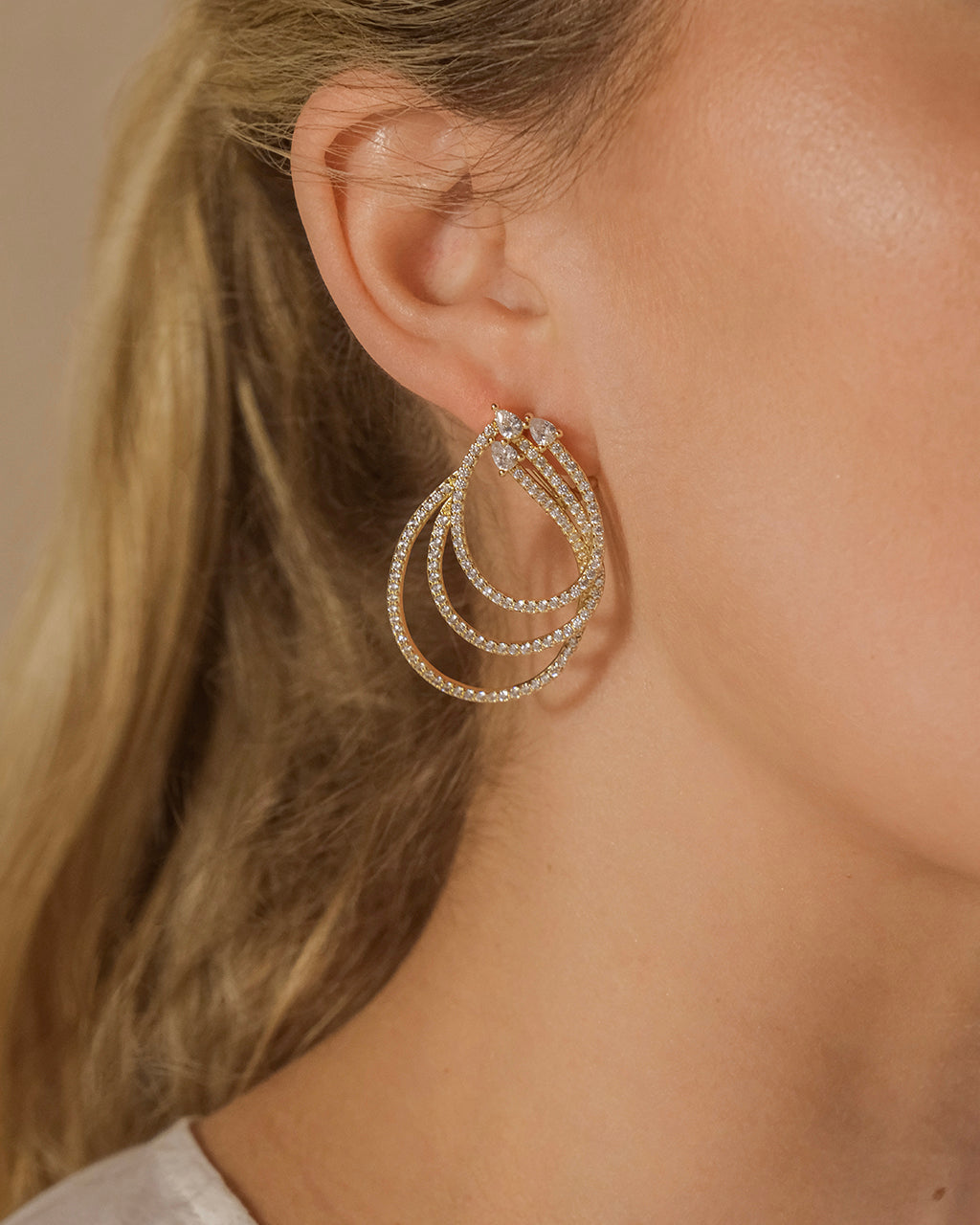 Kaia CZ Statement Drop Earrings for Women - Elegant Cubic Zirconia Dangle Earrings for Party, Wedding & Evening Wear