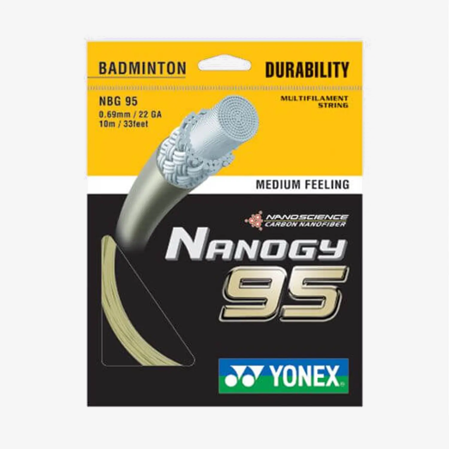 Yonex Nanogy 95 Badminton String (10m, 7 Colors) - High Performance Racket String for Professional & Recreational Players - Perfect for Tournaments & Training Sessions