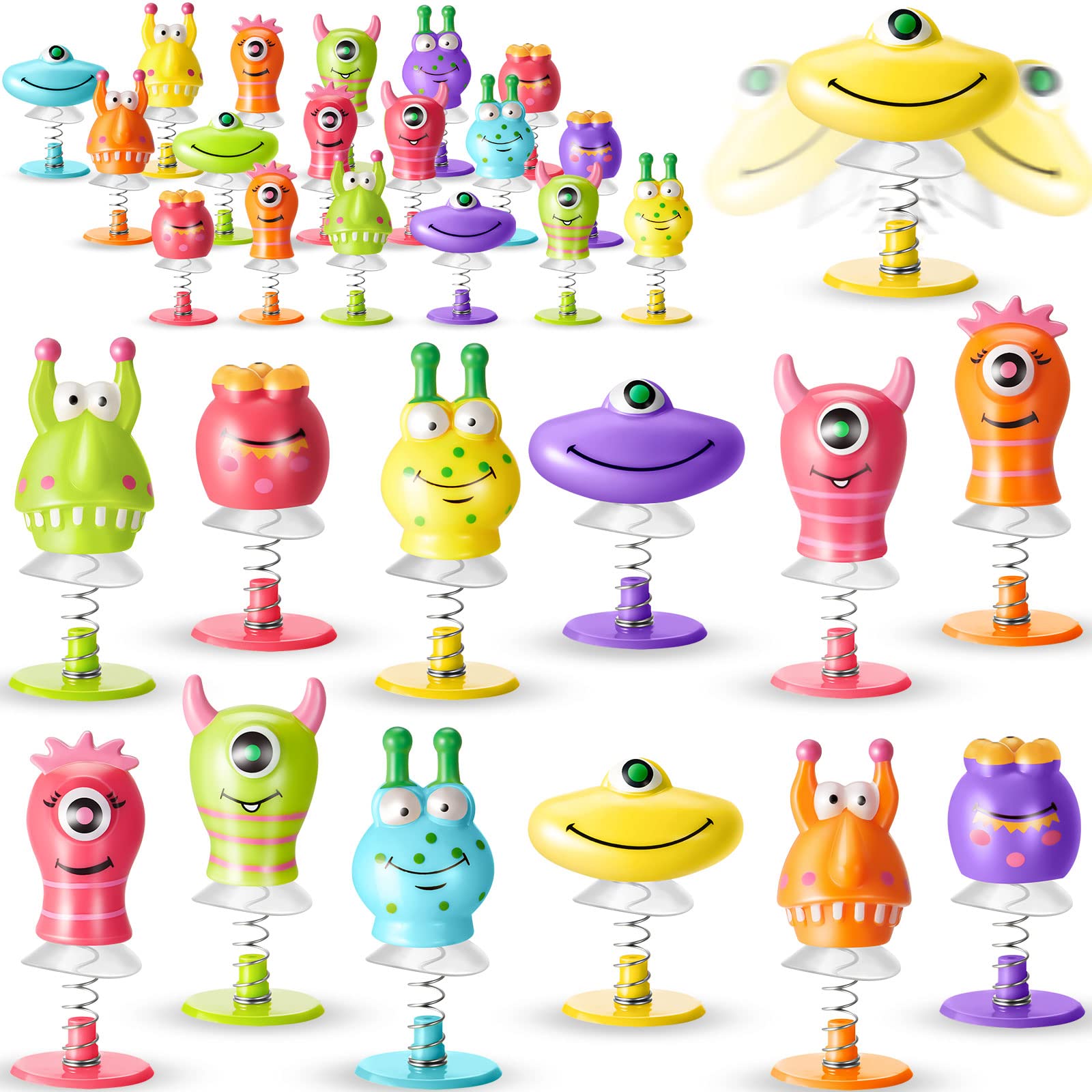 Deekin 150-Piece Big Eye Animal Spring Launcher Toys - Jumping & Bouncy Fun for Kids, Boys & Girls - 6 Adorable Styles - Perfect for Classroom Prizes, Party Favors, Goodie Bags & Outdoor Play
