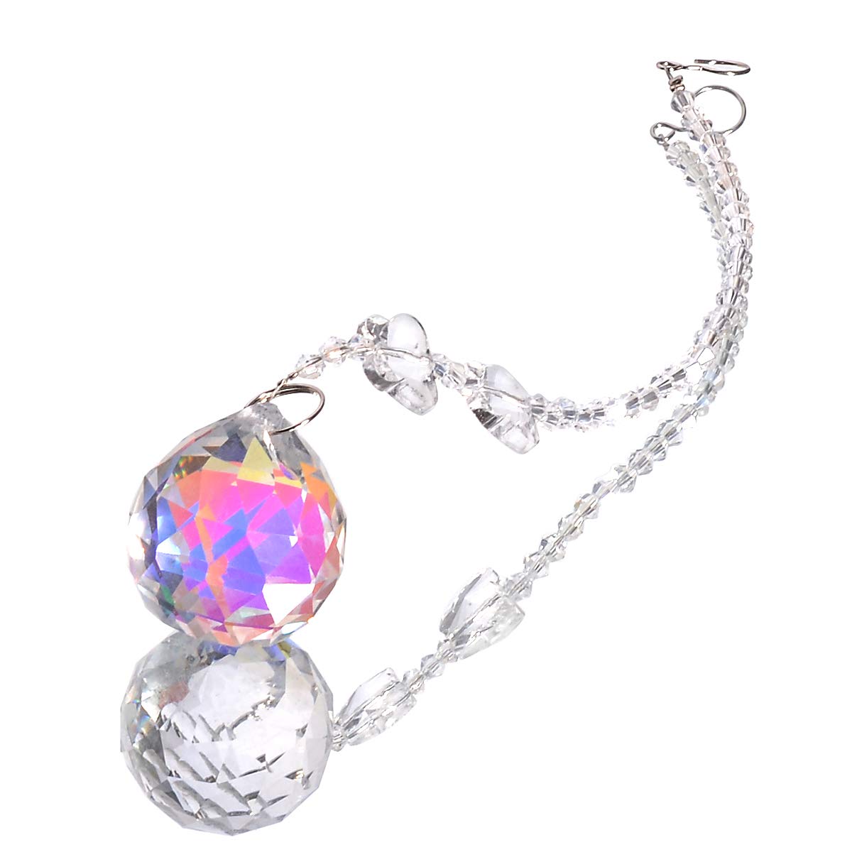 Crystal Glass Prism Ball - Rainbow Maker with Chakra AB Coating - Hanging Suncatcher for Windows, Home Decor & Spiritual Healing - Perfect Gift Set (Pack of 3) for Meditation Rooms, Living Spaces & Outdoor Gardens