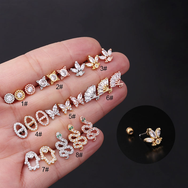 20G Rose Gold Insect Cartilage Stud Earrings for Helix, Daith, Tragus - Hypoallergenic Body Jewelry for Women | Perfect for Everyday Wear, Parties & Gifts