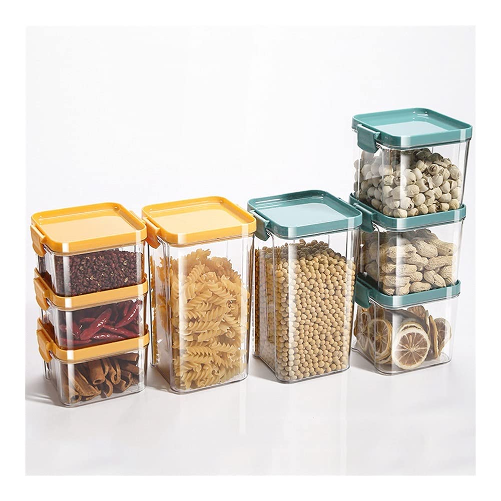 8-Piece Airtight Food Storage Containers Set - BPA Free Plastic Kitchen Jars with Locking Lids for Sugar, Flour, Spices & Pantry Organization - Perfect for Home, Office & Meal Prep (Color: 8-Piece Set A)