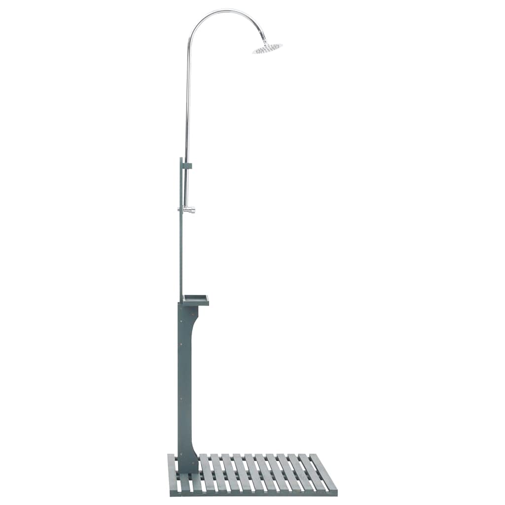 Premium Anthracite Wooden Garden Shower - Outdoor Bathing Solution for Patio, Backyard & Poolside Relaxation