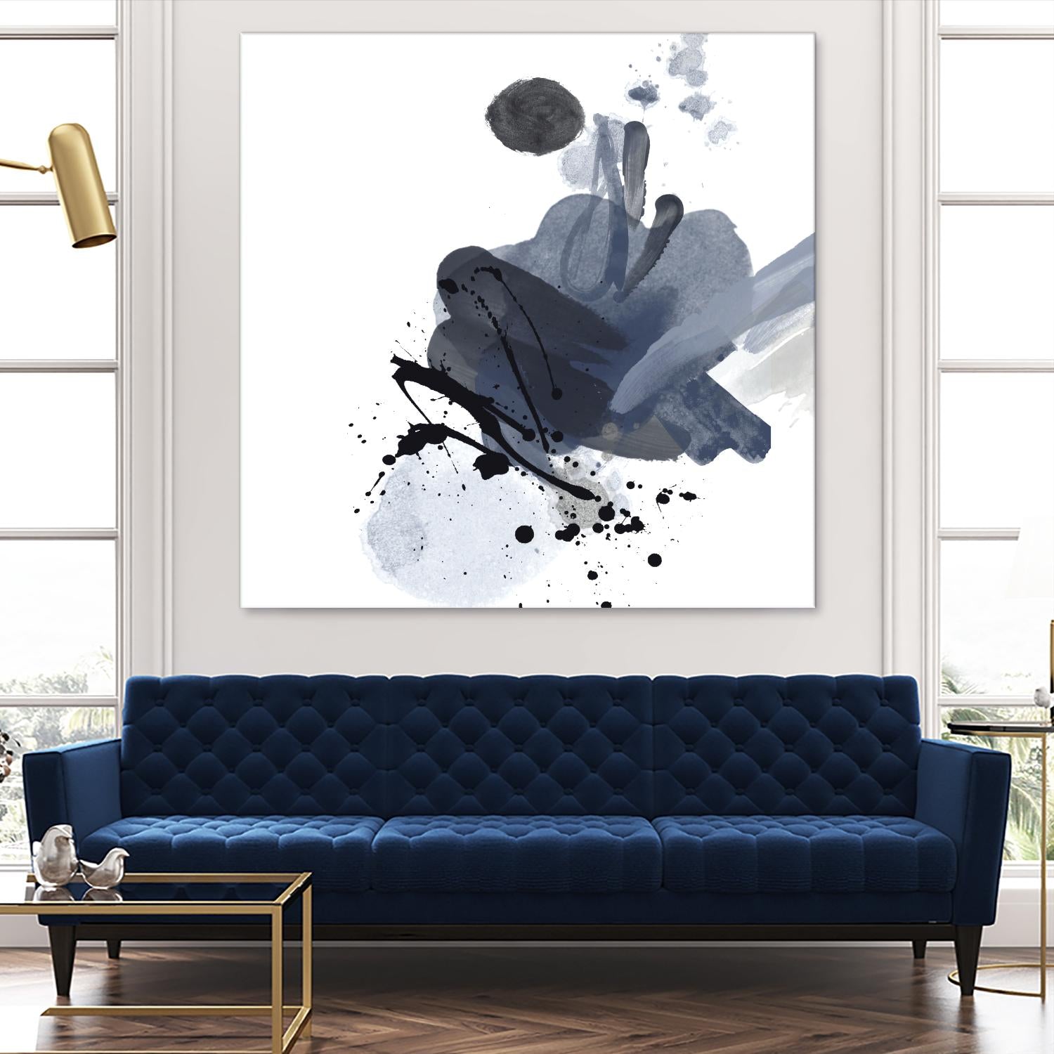 Blue & Black Splash Print T-Shirt for Men - Trendy Graphic Tee for Casual Wear, Street Style & Everyday Outfits
