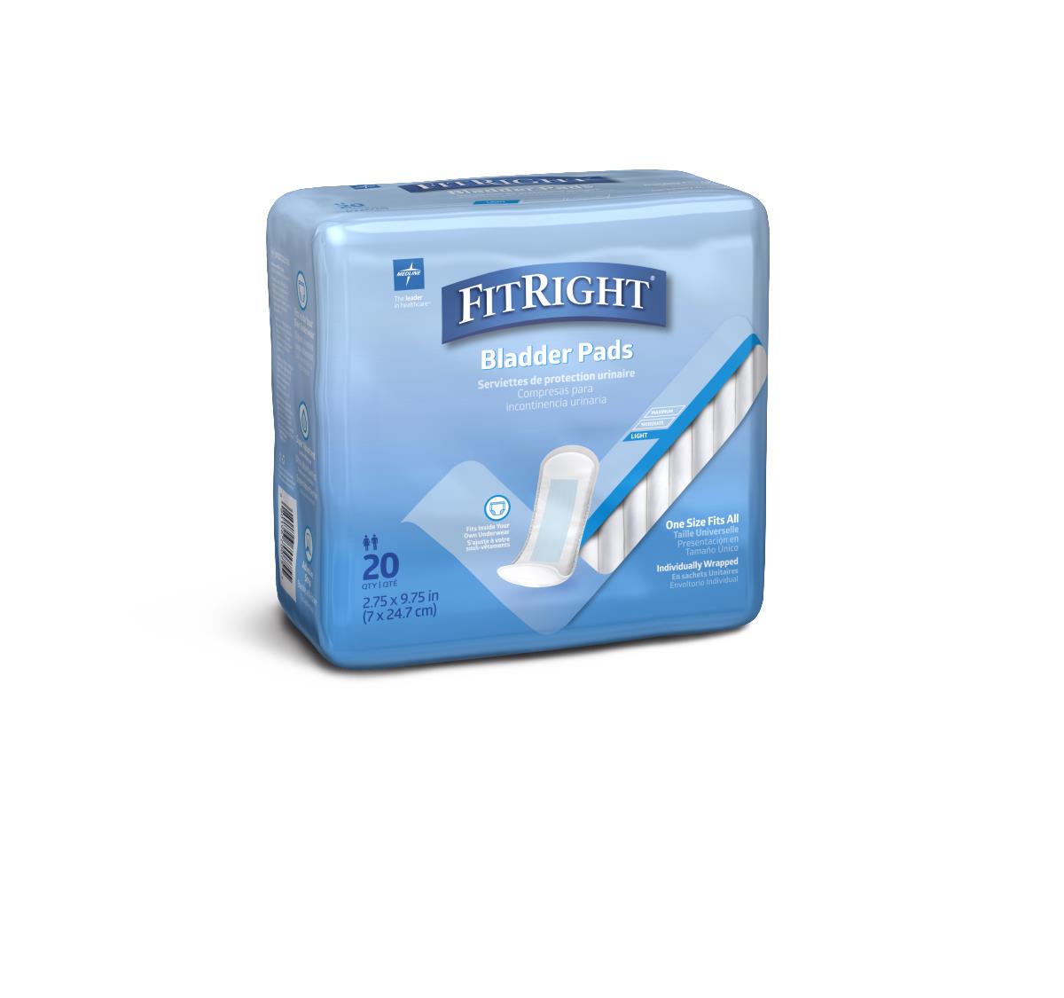 Bladder Control Pads for Women & Men - Light Absorbency, 2.75