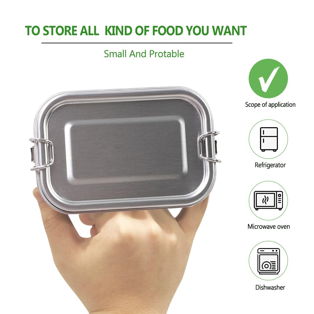 Premium Stainless Steel Food Storage Containers Set - 550ml BPA-Free Reusable Metal Lunch Boxes with Lids | Freezer, Microwave & Dishwasher Safe | Ideal for Meal Prep, Office Lunch, Picnics & Camping