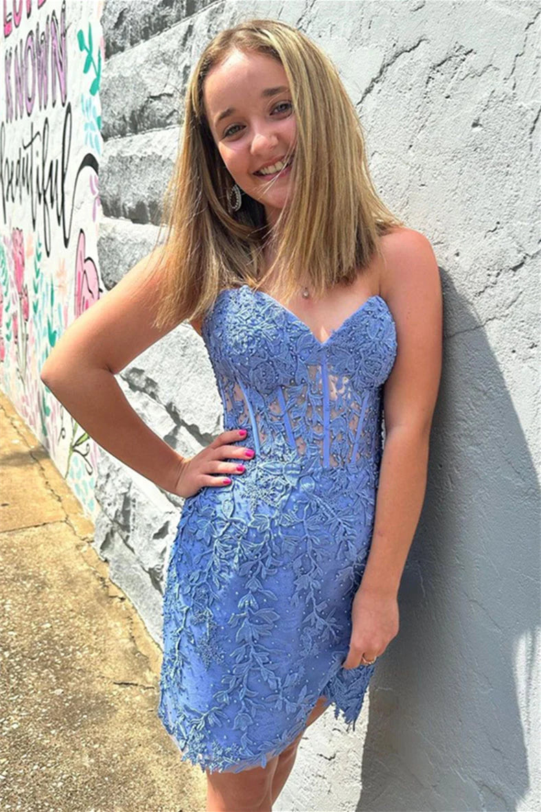 Elegant Yellow Lace Bodycon Homecoming Dress 2025 with Short Appliques & Beading - Perfect for Prom, Party, and Special Occasions