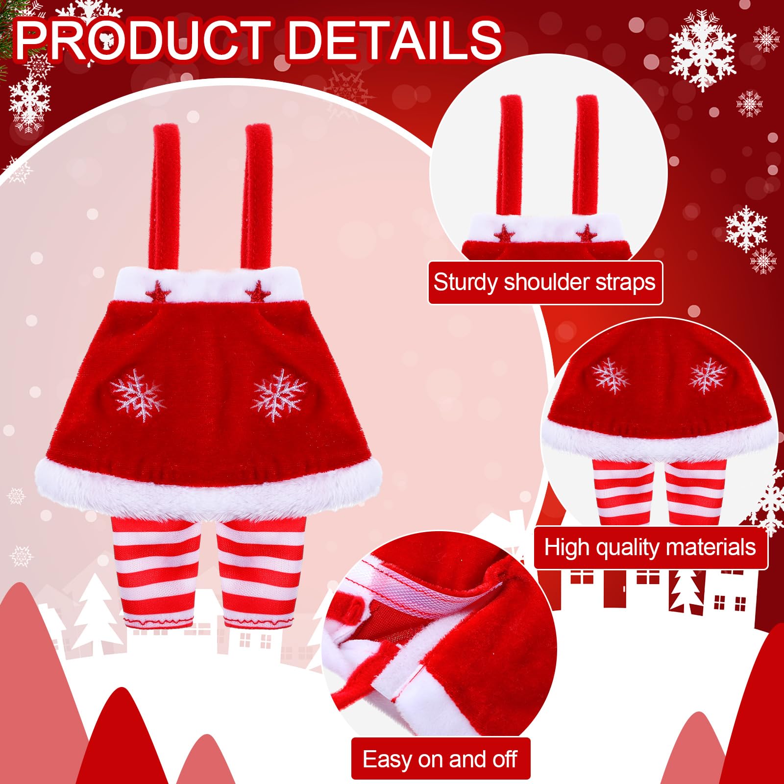 Meooeck 6-Piece Christmas Accessories Set - 2 Holiday Outfits & 4 Novelty Toy Accessories for Kids (Reindeer Theme) | Perfect for Christmas Parties, Family Photos & Festive Dress-Up