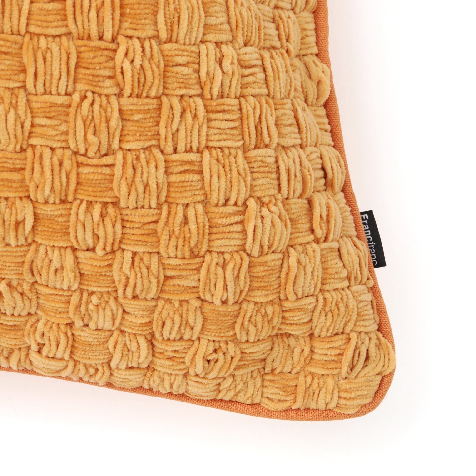 Chenille Weave Cushion Cover 18x18 Inches - Soft Decorative Pillow Case for Sofa, Bed, Chair - Orange Home Decor Accent for Living Room, Bedroom, Dorm