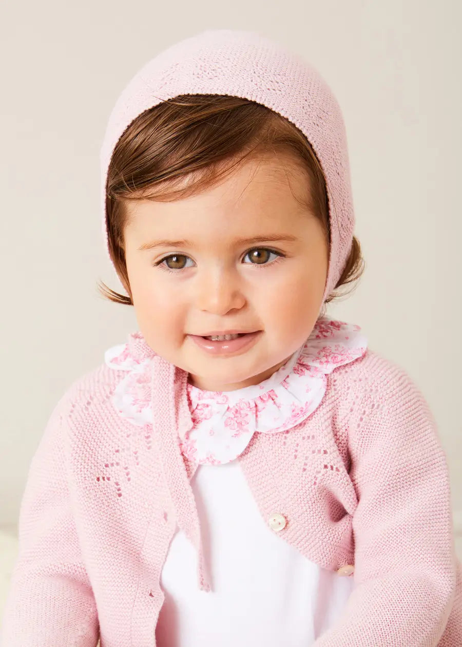 Pink Openwork Cotton Cardigan for Kids (6 Months - 10 Years) - Perfect for Spring Outfits & Family Photos