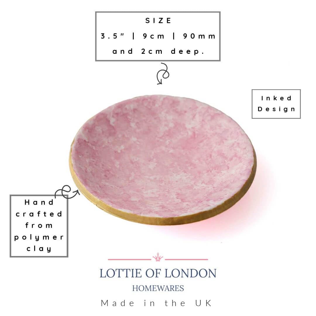 Elegant Pink Jewelry Dish for Rings & Trinkets - Stylish Home Decor & Bedroom Accessories Under $15 - Perfect for Vanity Organizer, Gift Box & Nightstand Display