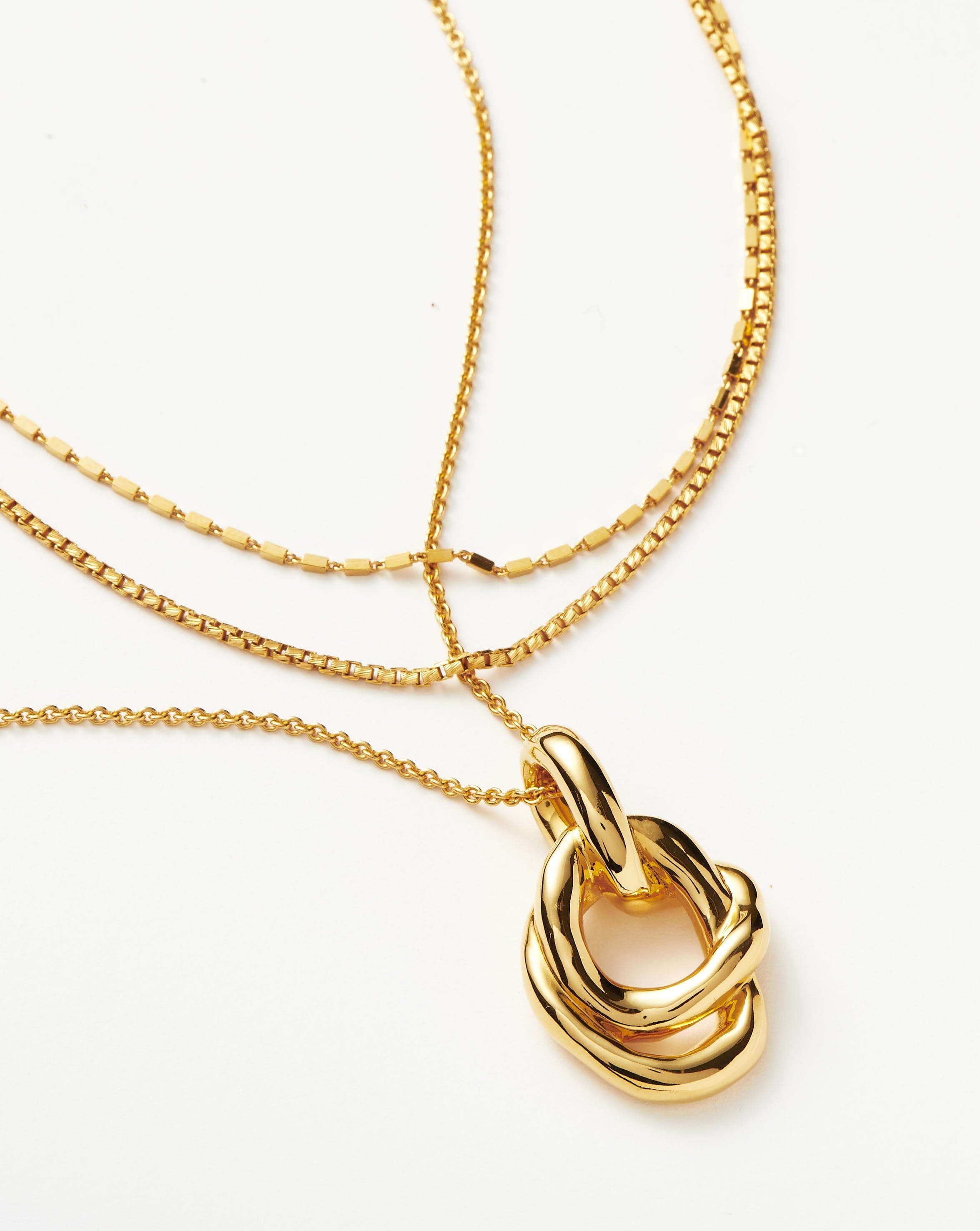 Stylish Molten Twisted Pendant Necklace Set for Women - Elegant Layered Gold & Silver Jewelry for Party, Date Night & Special Occasions