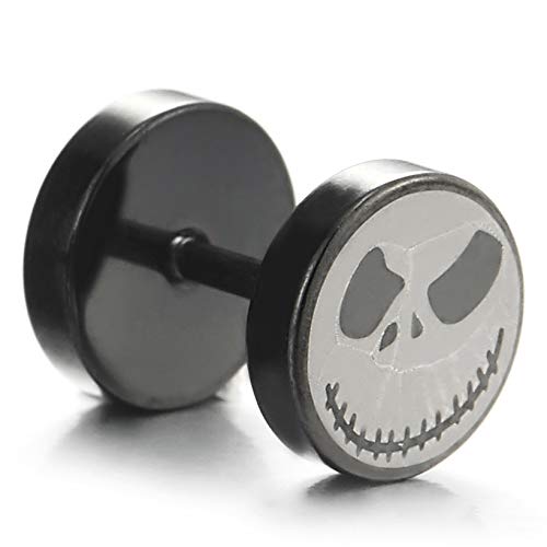 2PCS Stainless Steel Little Monster Circle Stud Earrings for Men & Women - Fake Ear Plugs Gauges for Cartilage, Helix Piercing - Punk, Gothic, Alternative Fashion Accessories (Perfect for Concerts, Parties & Daily Wear)