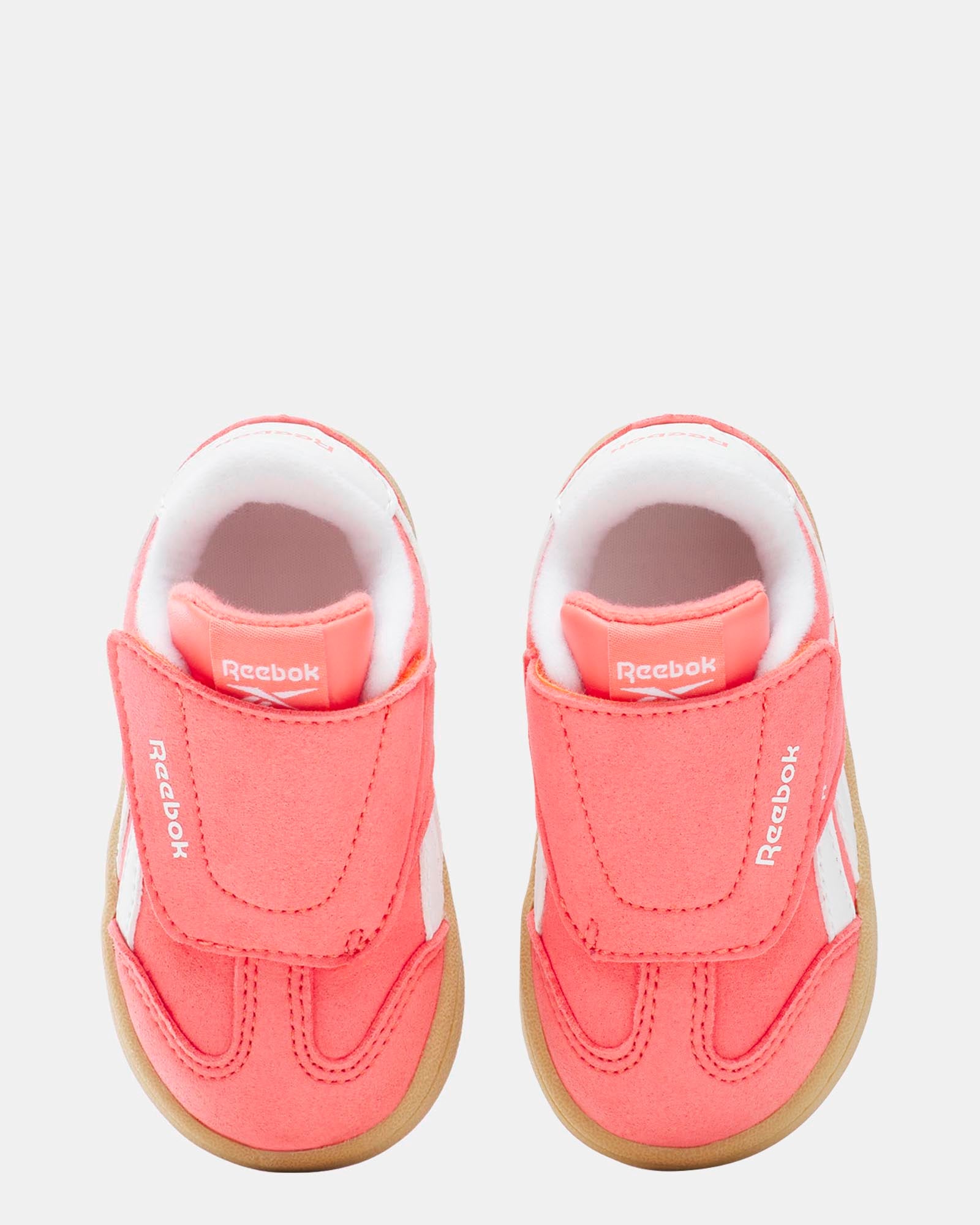 Reebok Smash Edge Hook & Loop Sneakers for Women - Sunset Coral/Electric Amber/Gum - Comfortable Walking & Gym Shoes for Workouts & Casual Wear