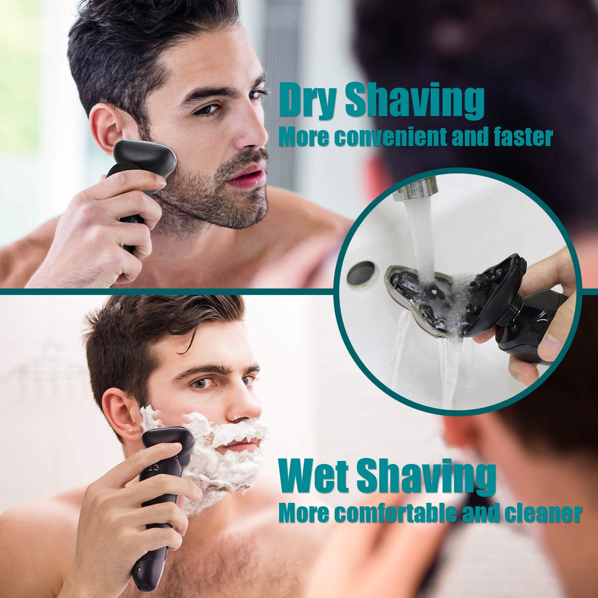 Best Electric Razor for Men - Rechargeable Waterproof Wet/Dry Shaver with Cordless Design | Perfect for Travel, Gym & Daily Shaving at Home