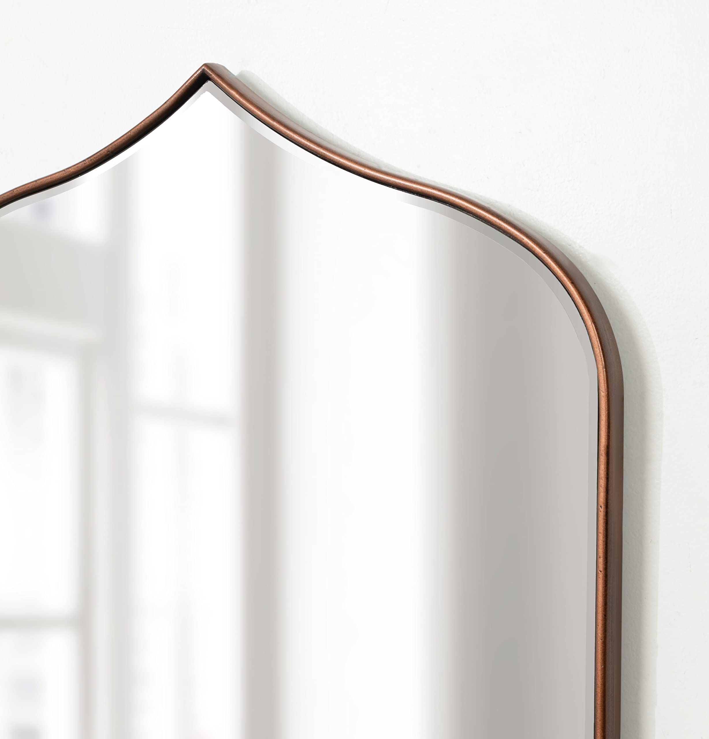 Kate & Laurel Tyla Modern Wall Mirror - 20x32 Inches Bronze Mid-Century Peaked Mirror for Living Room, Bedroom & Entryway Decor