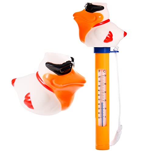 **Duck Floating Pool Thermometer - Wireless Water Thermometer for Swimming Pools, Bath, Spa & Hot Tubs | Easy Read Large Display with String | Submersible for Fish Ponds & Outdoor Use**    *(Perfect for Monitoring Water Temperature in Pools, Hot Tubs, and Aquatic Activities!)*