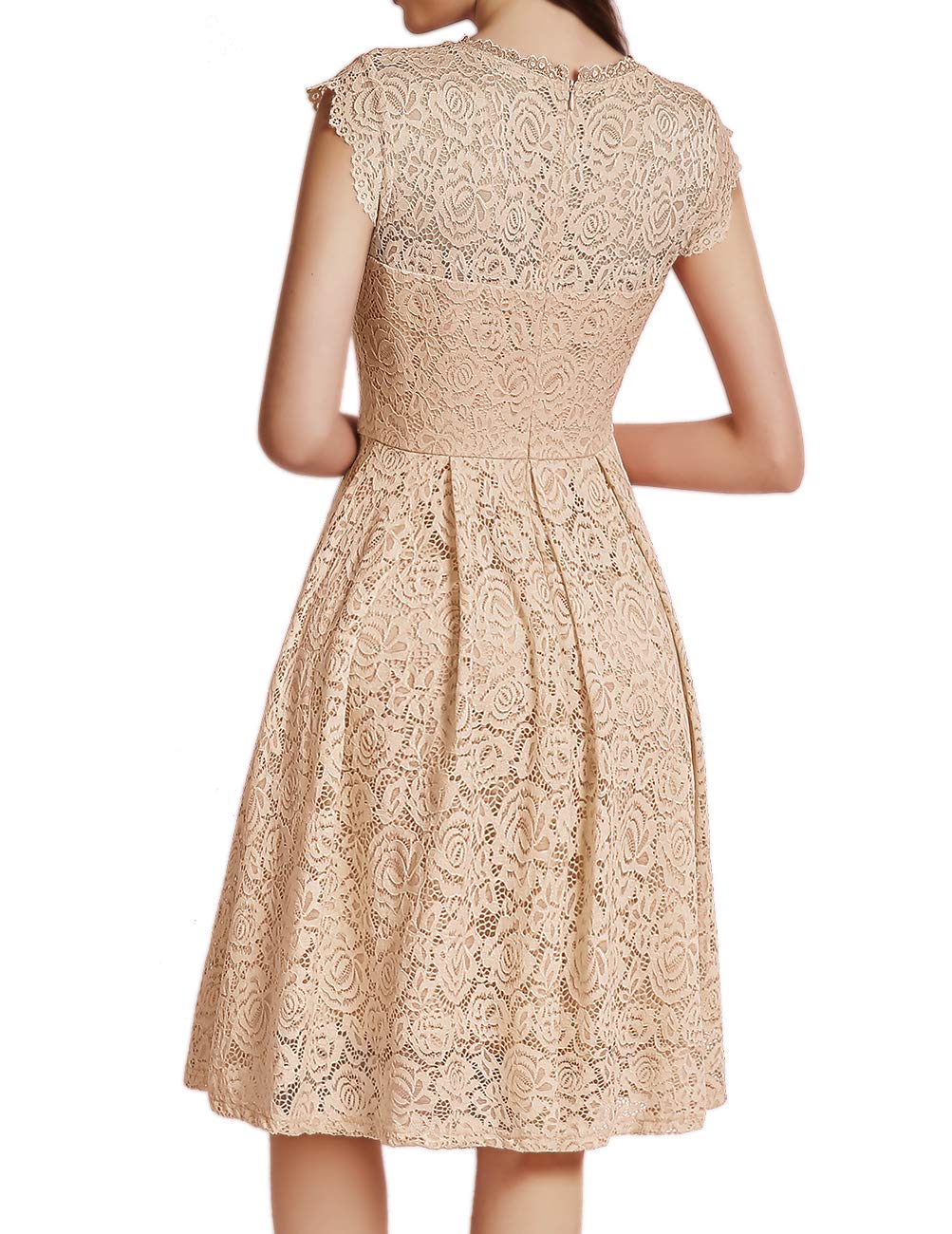 Meetjen Floral Lace Prom Graduation Cocktail Dress for Women - Elegant A-line Wedding Guest Dress for Parties, Formal Events & Special Occasions