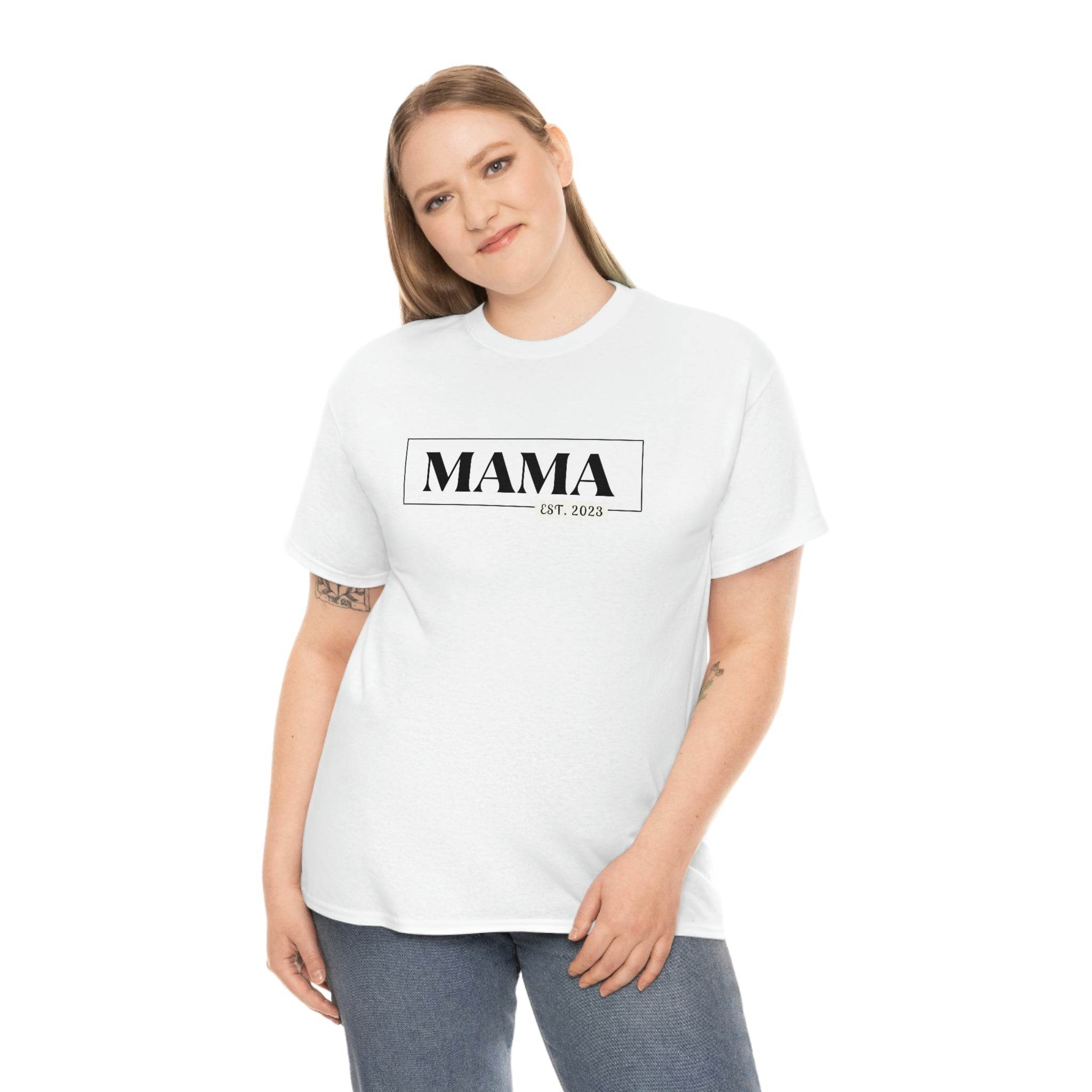Custom Mama Est. Personalized T-Shirt - Best Mother's Day Gift for Mom - Perfect for Family Reunions, Birthday Celebrations & Special Occasions