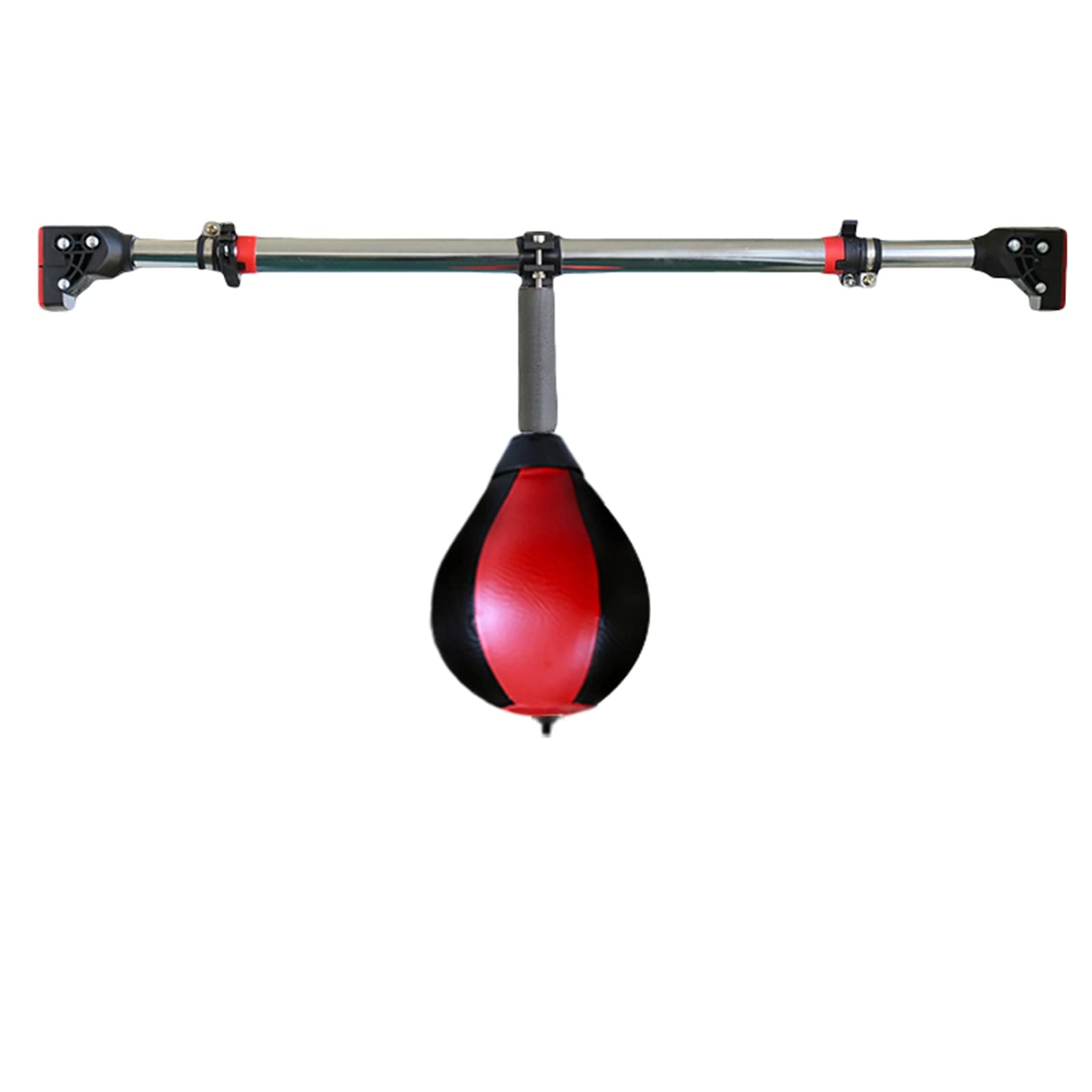 YXX Adjustable Speed Punching Bag for Adults & Kids - Portable Boxing Reflex Ball with Stand for Doorway, Door Frame & Home Gym - Red Black 22cm (8.7