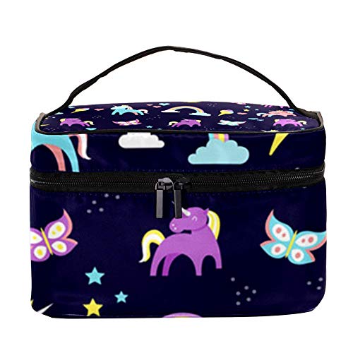 Unicorn Rainbow Butterfly & Moon Cosmetic Bag - Travel Makeup Case, Portable Toiletry Organizer for Women, Girls | Perfect for Vacation, Gym, Beach & Daily Use
