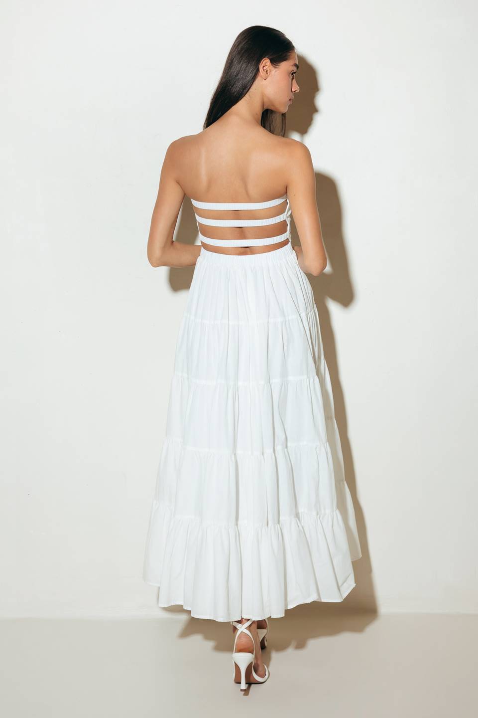 Light Breeze Open Back Midi Dress - Flowy Summer White Dress for Women | Beach Wedding, Vacation & Date Night Outfits
