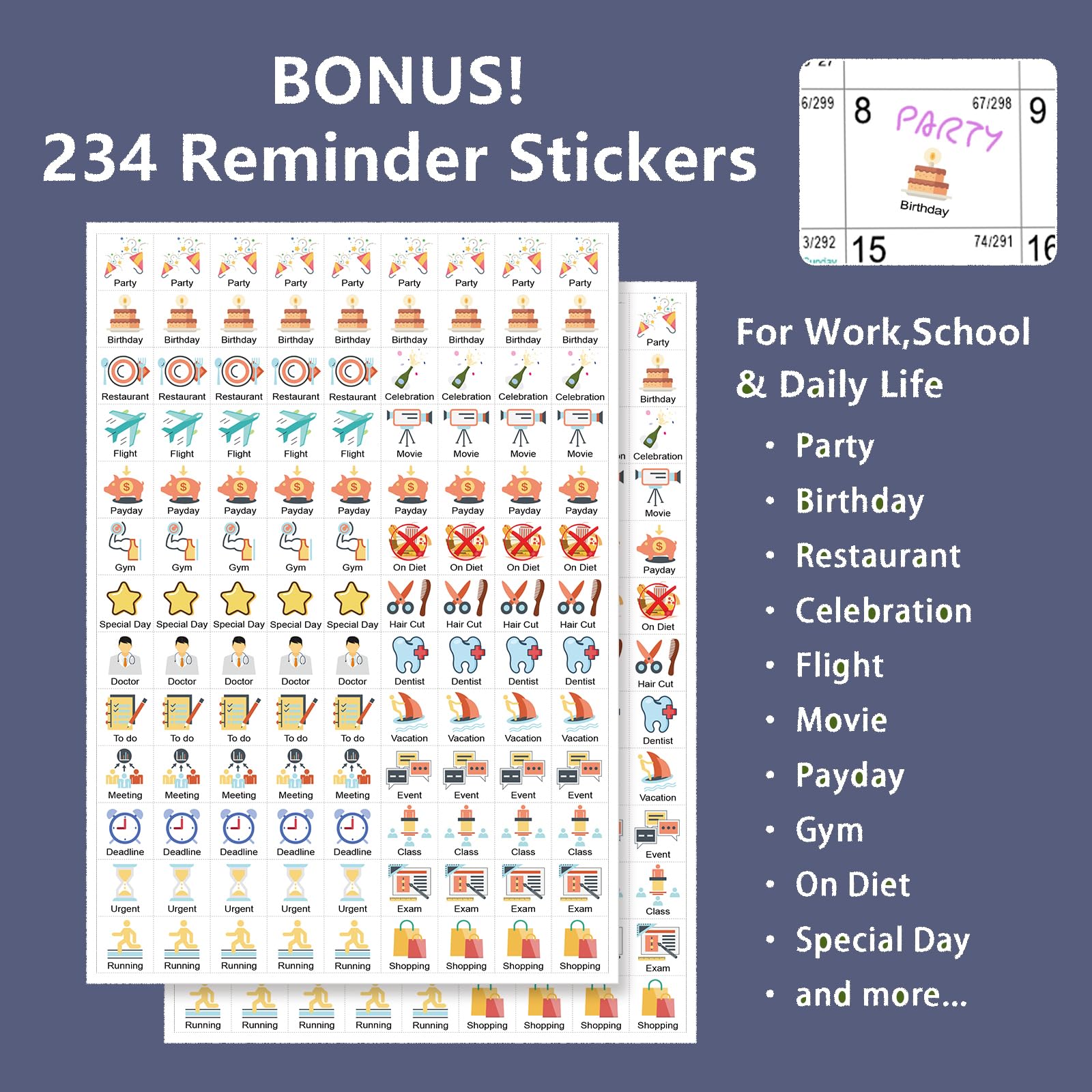2025-2026 Monthly Desk Calendar with Planner Stickers | 10