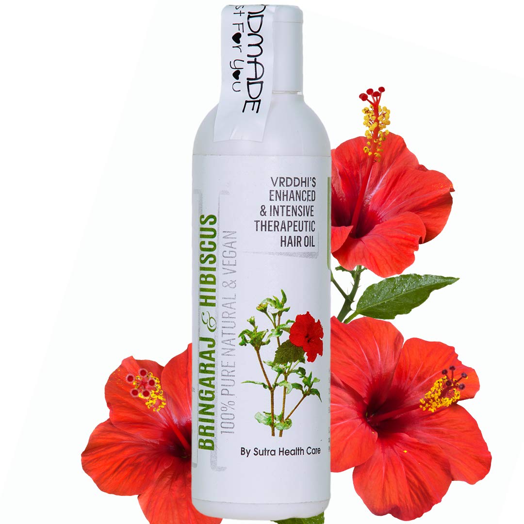 Vriddhi Intensive Bhringraj, Brahmi, Hibiscus Hair Oil - 100ml Ayurvedic Hair Growth Treatment for Thicker, Longer Hair & Dandruff Control | Natural Remedy for Hair Loss, Dry Scalp & Split Ends | Perfect for Daily Hair Care & Scalp Massage