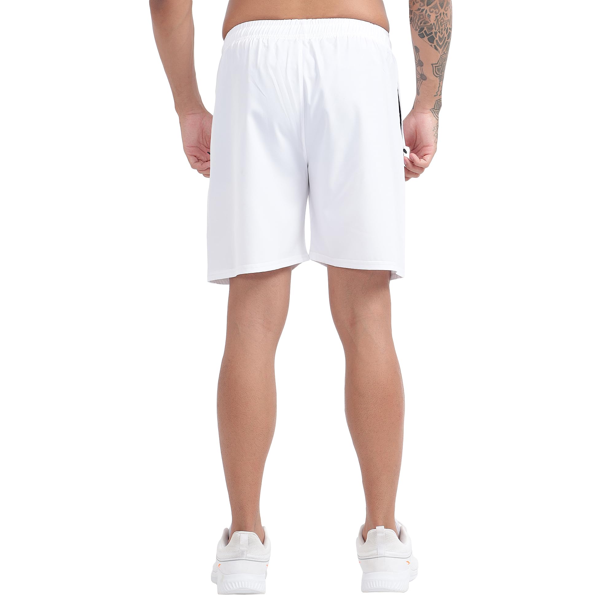 BLUE STAR SHARK Men's Athletic Sports Shorts - Quick Dry Lightweight Workout Shorts with Zip Pockets & Elastic Waistband - Perfect for Running, Gym Training & Outdoor Activities