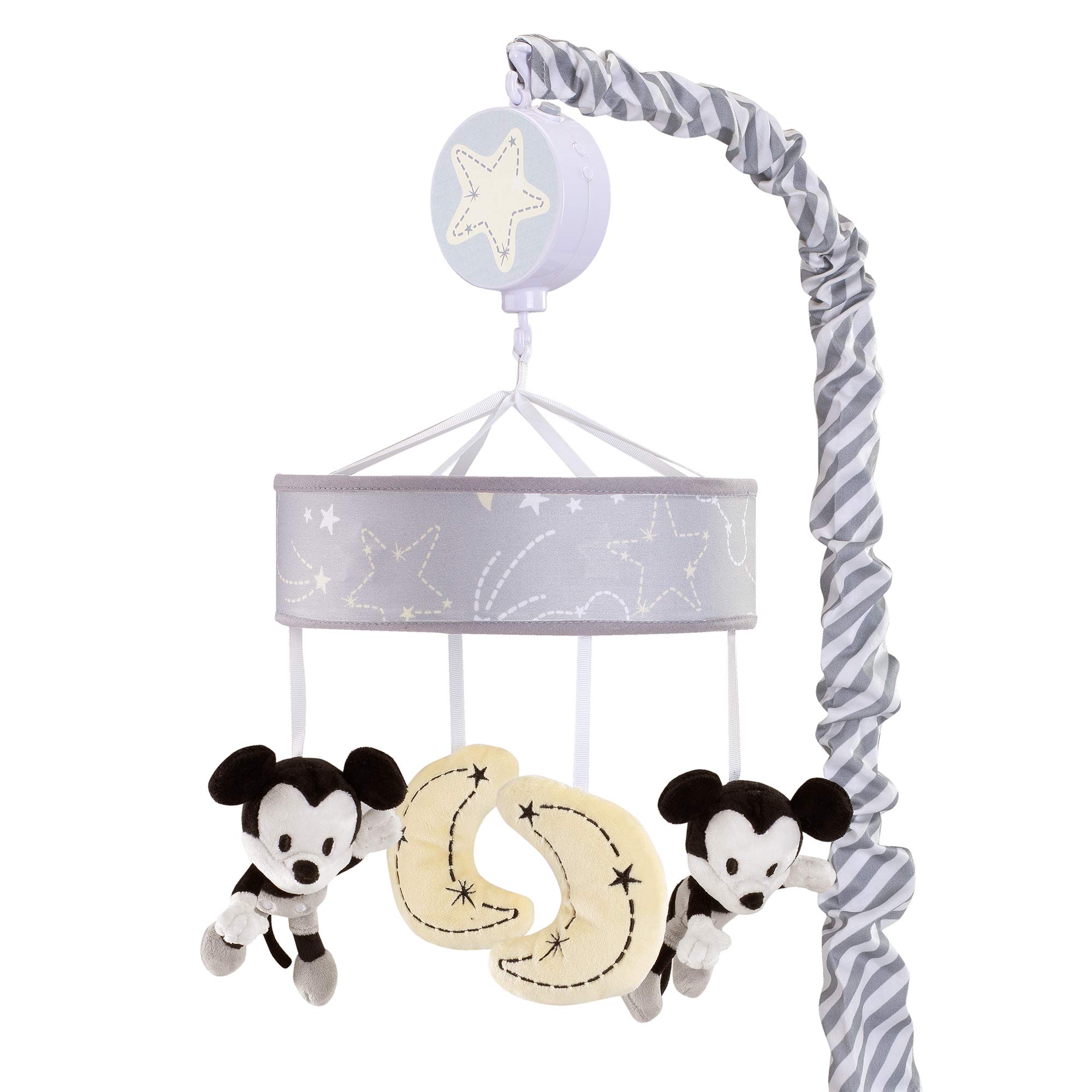 Disney Baby Mickey Mouse Musical Crib Mobile - Gray & Yellow Nursery Decor, 27x8.5x8.5 Inch Baby Bedroom Essentials | Perfect for Newborn Gifts & Infant Sleep Aid
