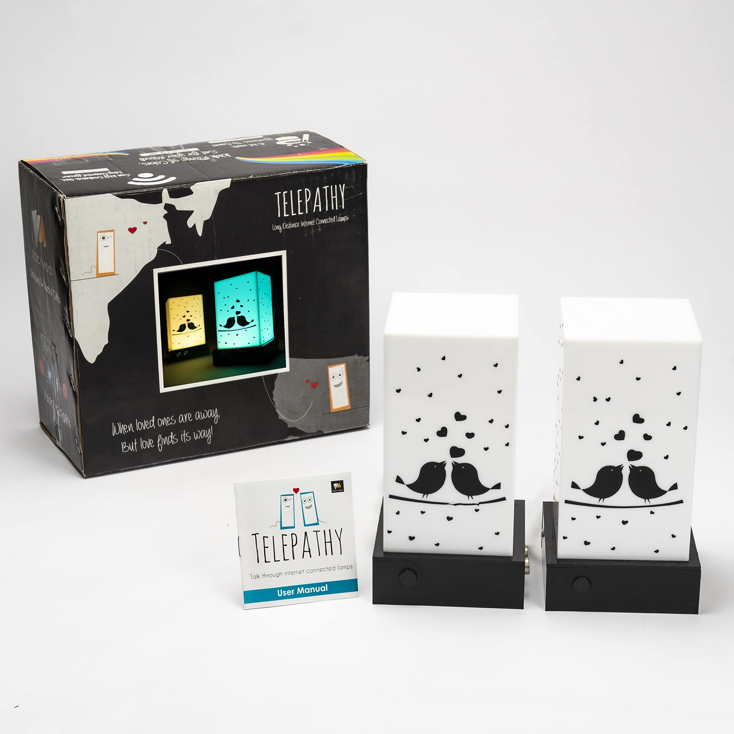 ZOCI VOCI Telepathy® Friendship Lamp® – Wi-Fi Connected Touch Lamp for Long Distance Relationships, Family & Friends | Romantic Gift for Couples, Heartwarming Home Decor for Loved Ones Apart | Perfect for Bedrooms, Living Rooms & Long-Distance Connection Moments