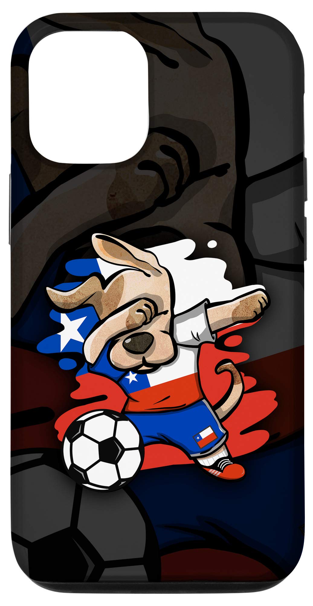 iPhone 12/12 Pro Case - Dabbing Dog & Chilean Flag Design - Perfect for Soccer Fans & Football Enthusiasts - Great for Game Days, Travel, and Showcasing Team Spirit