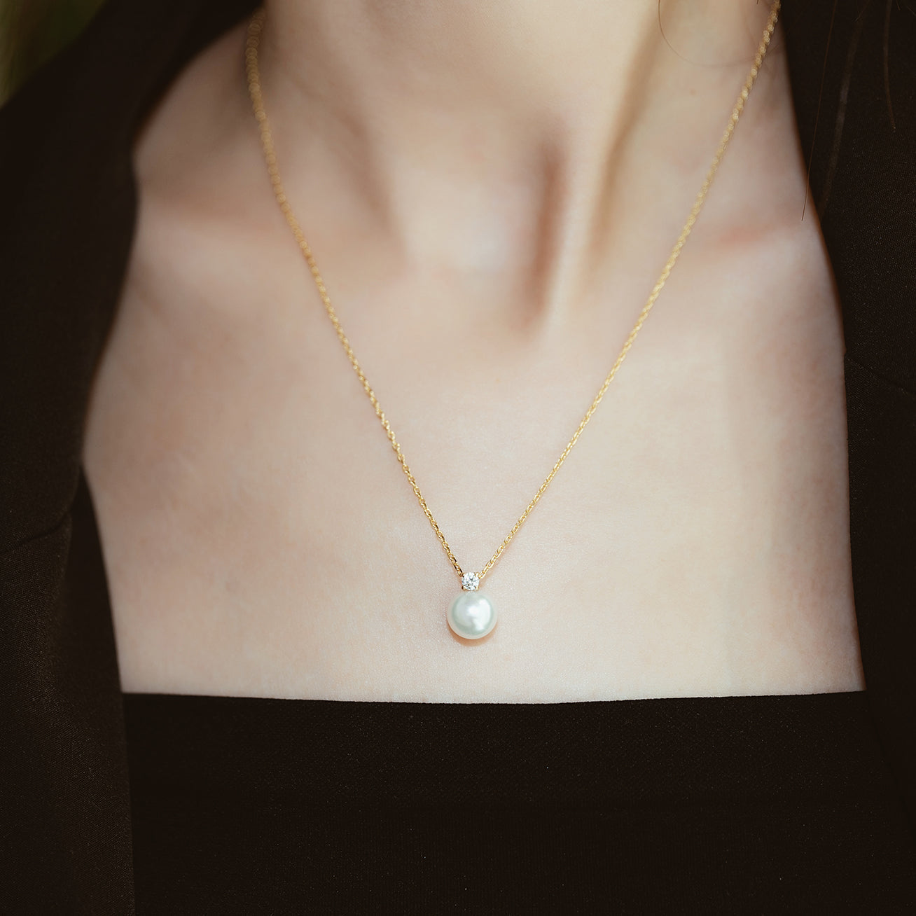 18K Solid Gold Edison Pearl Necklace KN00041 - Elegant Pearl Jewelry for Women, Perfect for Weddings, Anniversaries & Special Occasions