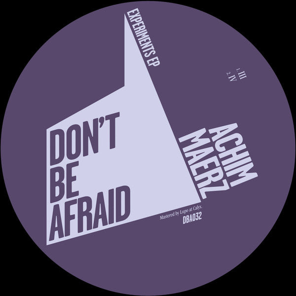 Achim Maerz - Experiments Don't Be Afraid (DBA032) - Limited Edition Vinyl Record for Music Collectors & Audiophiles - Perfect for Home Listening & DJ Sets