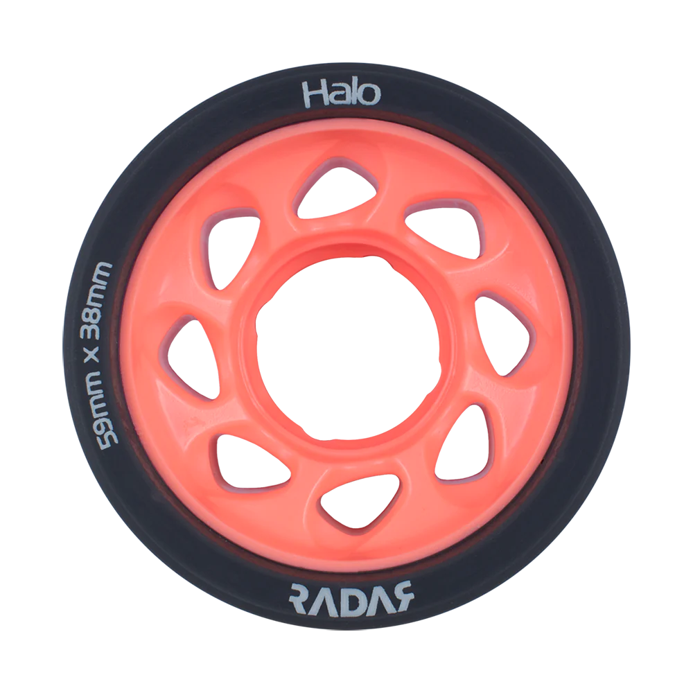 Radar Halo Wheels 59mm 4 Pack - Premium Skateboard Wheels for Smooth Riding & Tricks | Perfect for Street Skating, Park & Vert Ramps