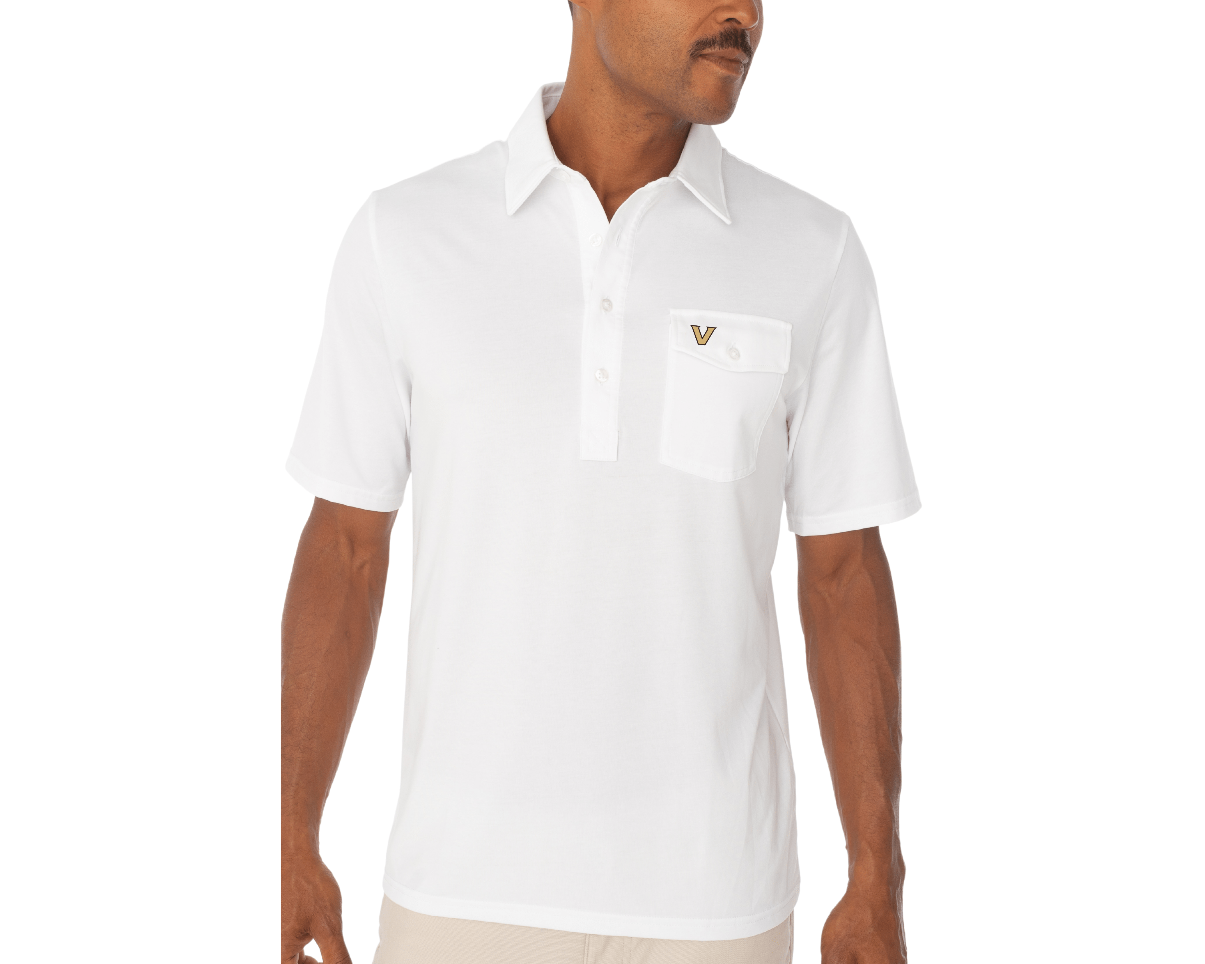 Vanderbilt Coach's Performance Players Shirt - V Mark White - Breathable Moisture-Wicking Athletic Shirt for Training & Sports