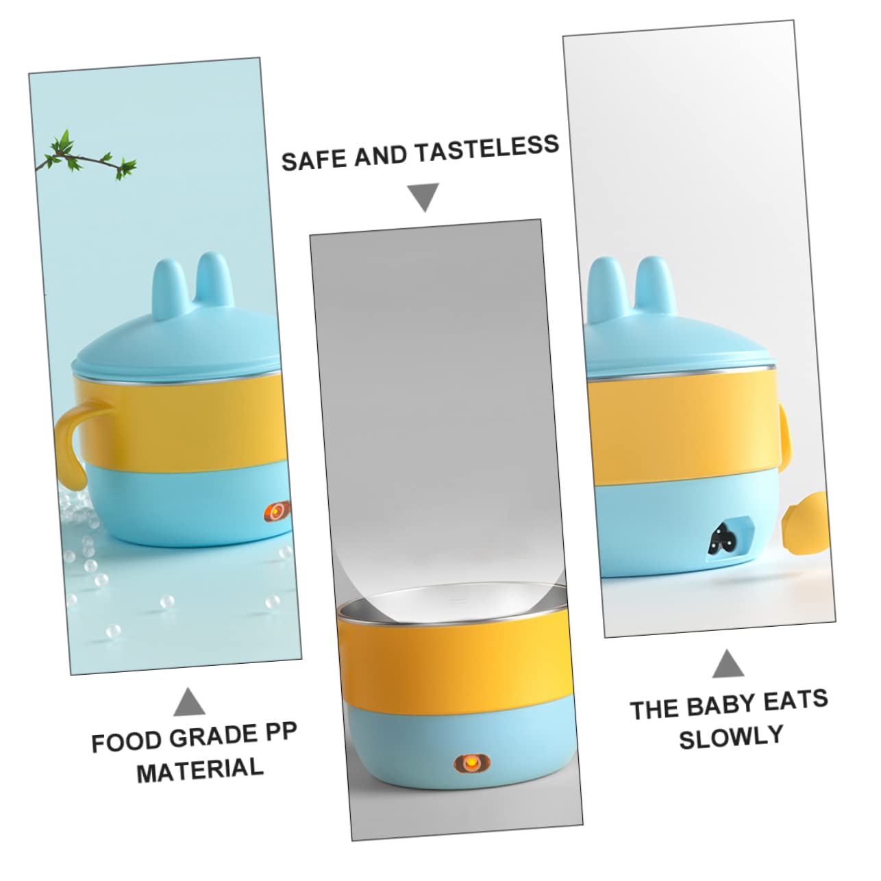 Kichvoe 2-Pack Insulated Baby Food Bowls with Detachable Suction Base - BPA-Free Toddler Feeding Bowls for Infants & Kids - Perfect for High Chairs, Travel & Mess-Free Mealtime