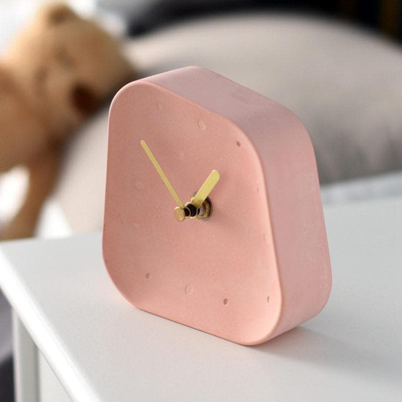 Any Time Cement Desk Clock - Minimalist Modern Office Clock with Silent Movement - Perfect for Home, Office, and Workspace Decor