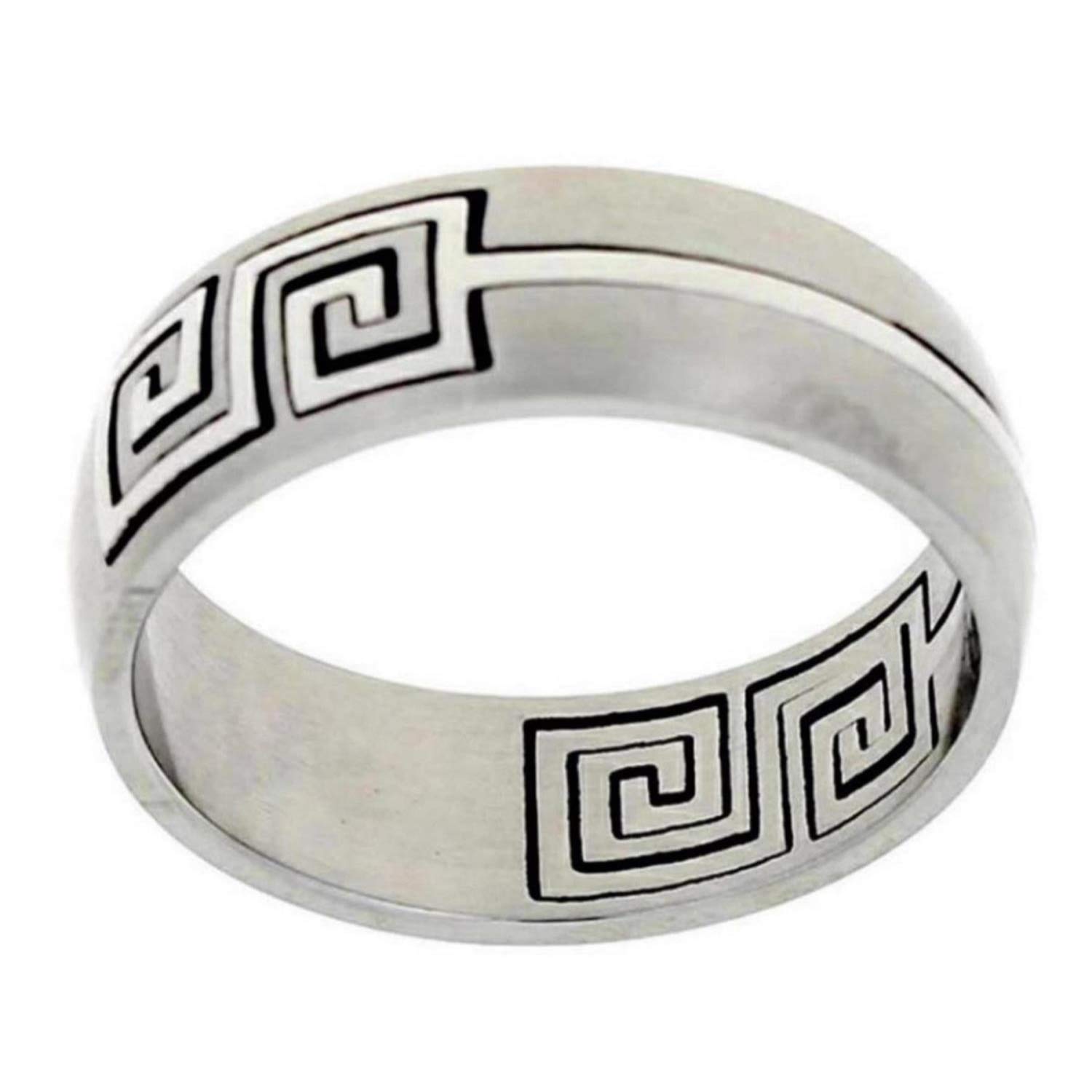 Elegant 6mm Laser Cut Stainless Steel Ring Band for Women - Perfect for Weddings, Anniversaries & Everyday Fashion Jewelry